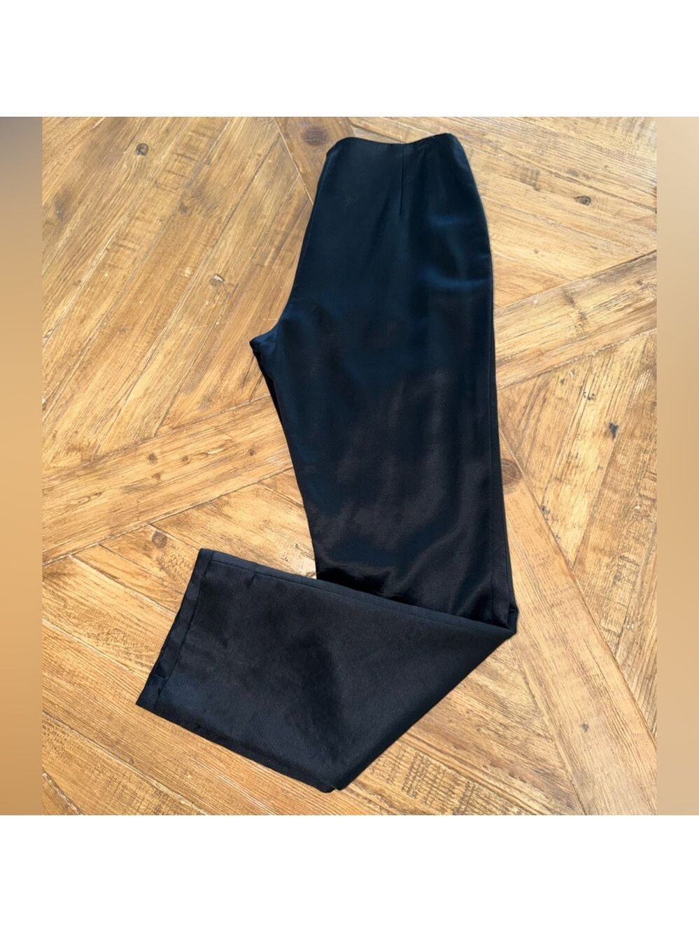 Etcetera black silky dress pants - wool blend - quality - size 8 side zip